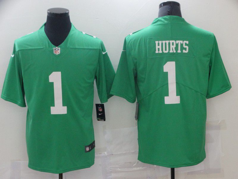 Men Philadelphia Eagles #1 Jalen Hurts light green Nike Vapor Limited NFL Jerseys->los angeles angels->MLB Jersey